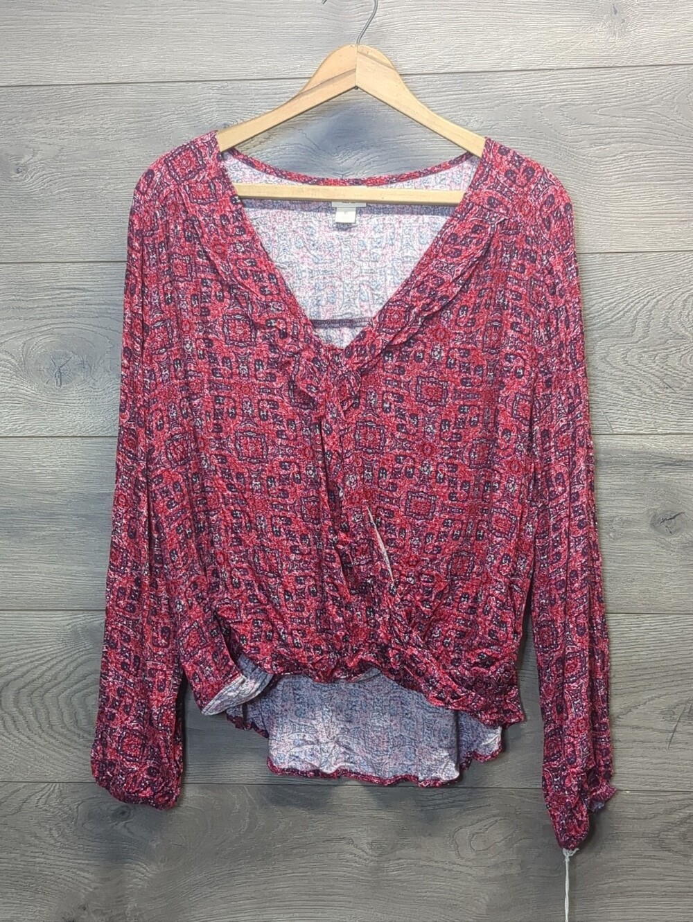 New Mossimo Long Sleeve Wrap Blouse Women's Size XL